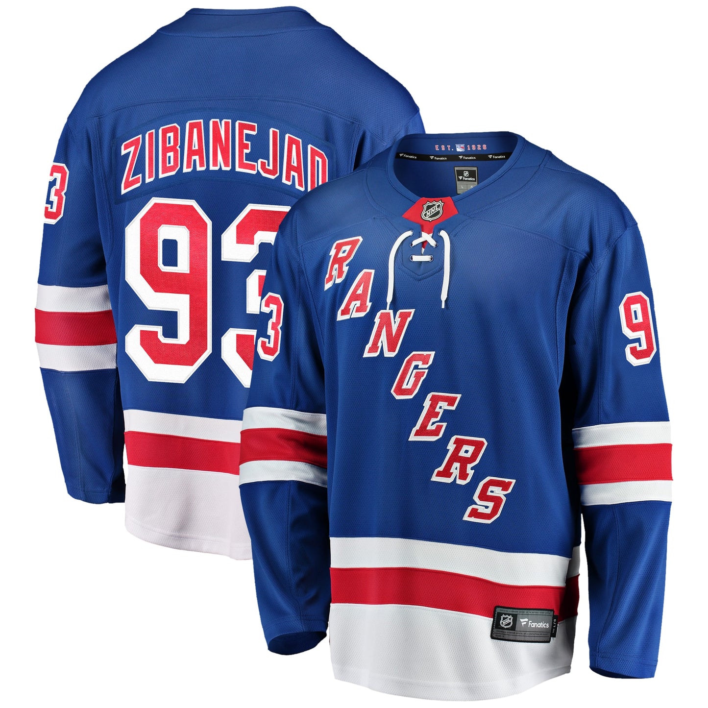 Mika Zibanejad New York Rangers Fanatics Branded Home Breakaway Player Game Jersey - Blue