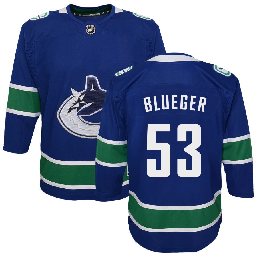 Teddy Blueger Vancouver Canucks Youth Premier Jersey - Blue