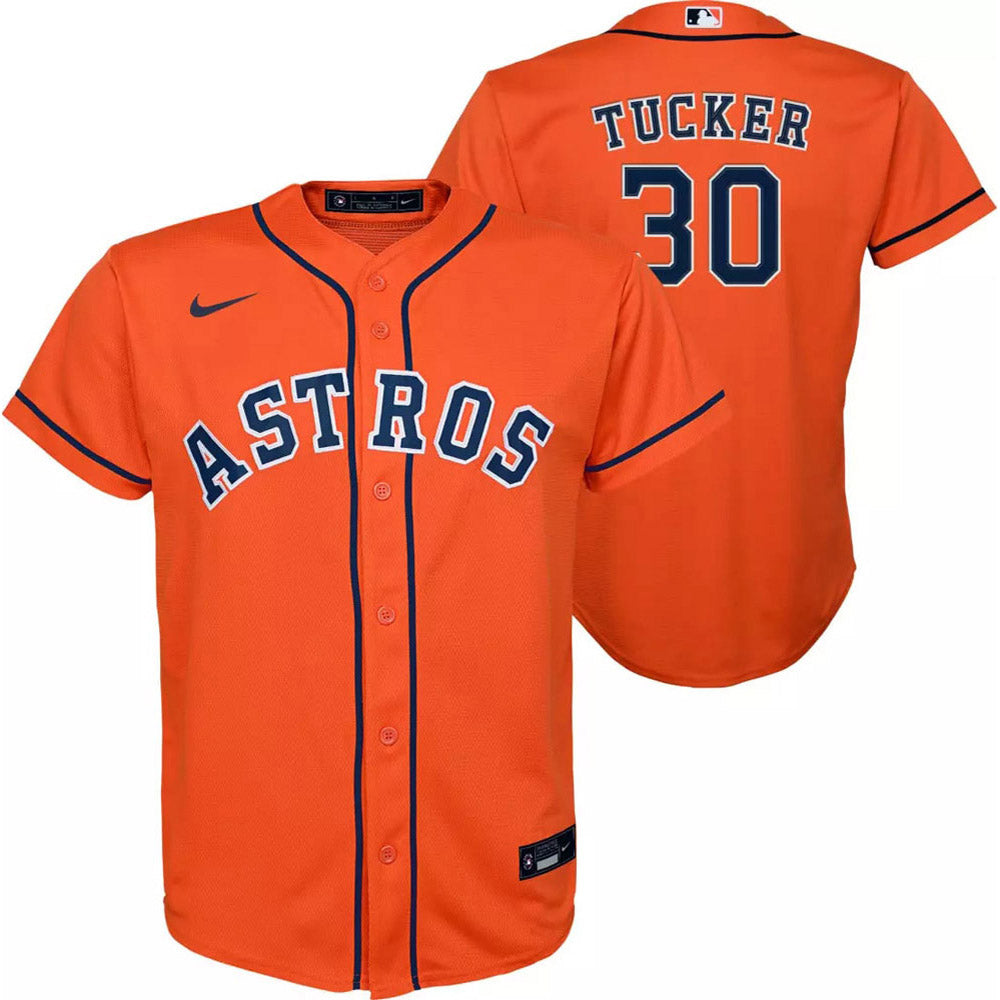 Youth Houston Astros Kyle Tucker Cool Base Replica Alternate Jersey - Orange