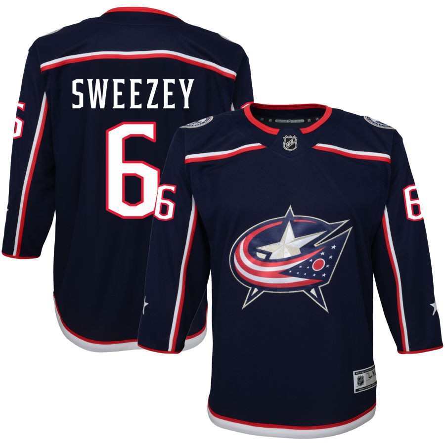 Billy Sweezey Columbus Blue Jackets Youth Home Premier Jersey - Navy