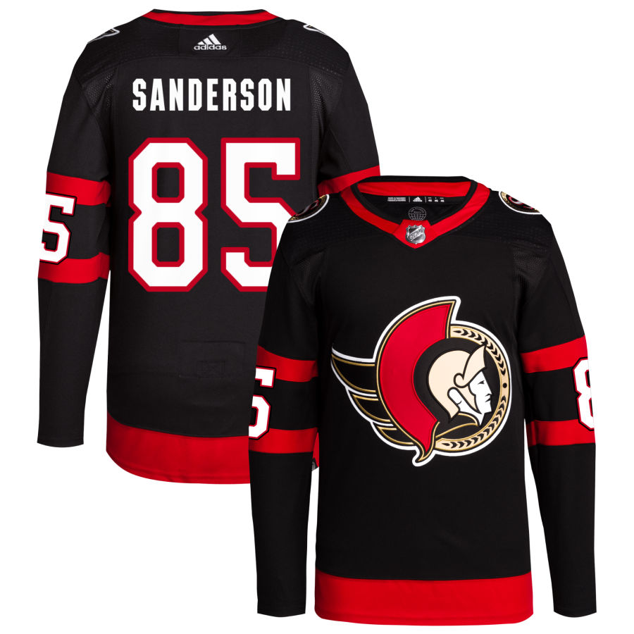 Jake Sanderson Ottawa Senators adidas Home Primegreen Authentic Pro Jersey - Black