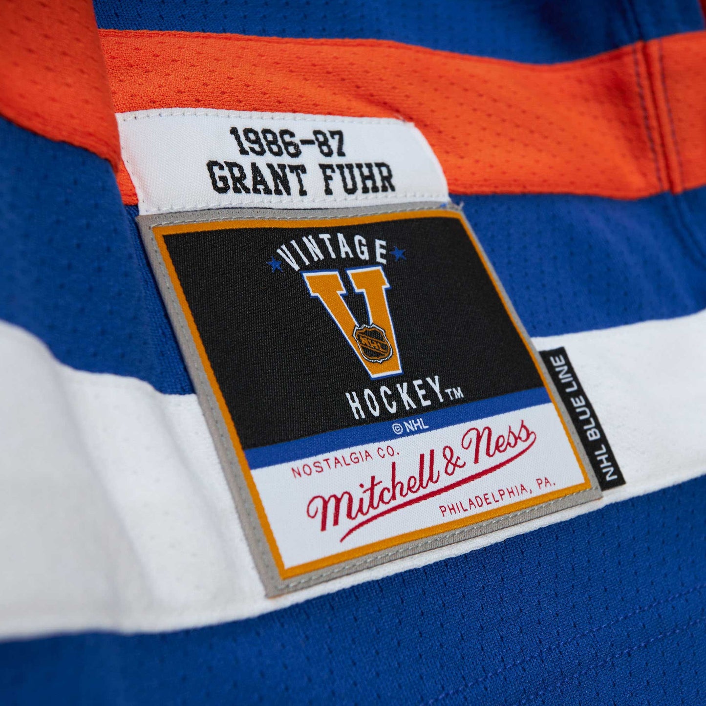 Grant Fuhr Edmonton Oilers Mitchell & Ness 1986/87  Blue Line Player Jersey - Royal