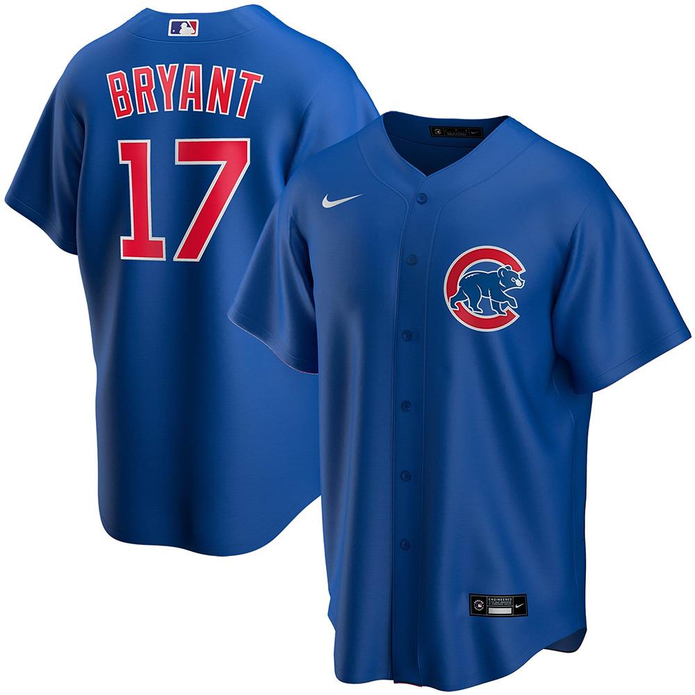 Mens Chicago Cubs Kris Bryant Cool Base Replica Jersey Blue