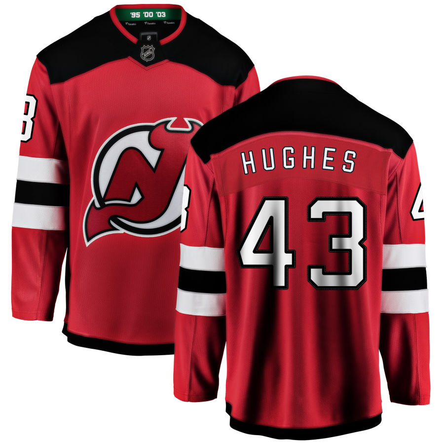 Luke Hughes New Jersey Devils Fanatics Branded Home Breakaway Jersey - Red