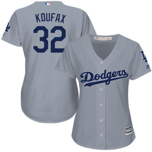 Women's Los Angeles Dodgers Sandy Koufax Replica Road Jersey - Gray