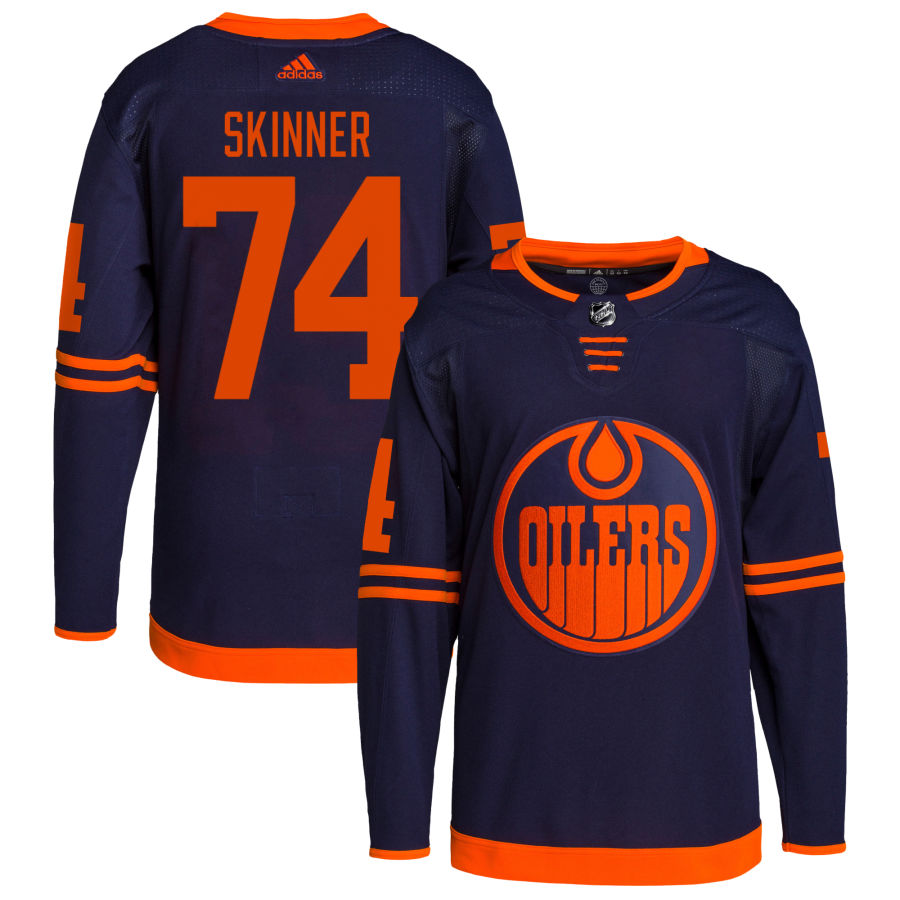 Stuart Skinner Edmonton Oilers adidas Alternate Primegreen Authentic Pro Jersey - Navy