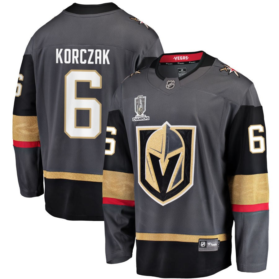 Kaedan Korczak  Vegas Golden Knights Fanatics Branded 2023 Stanley Cup Champions Alternate Breakaway Jersey - Black